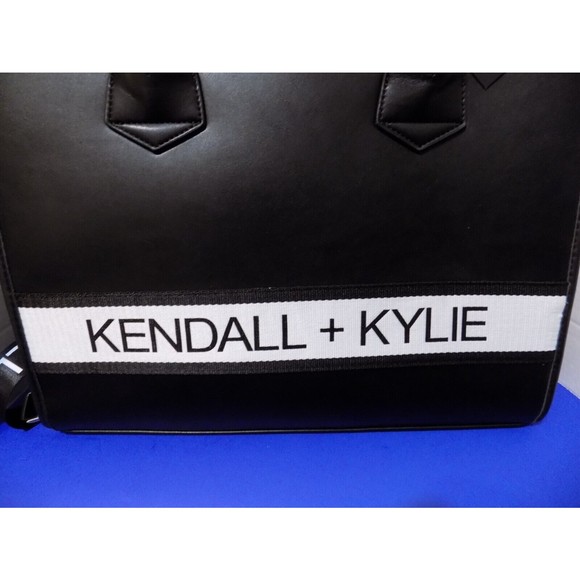 NEW Kendall + Kylie Black Handbag Tote Bag Removable Strap Purse Faux Leather - Picture 3 of 10